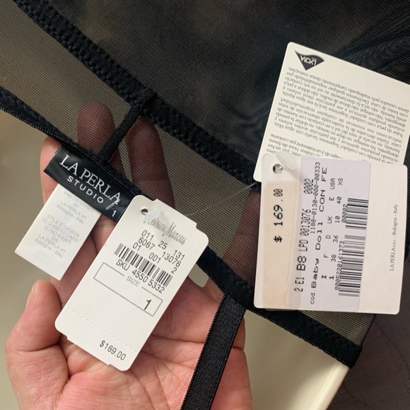 La perla Black Mesh Babydoll. no panty. - Picture 7 of 7